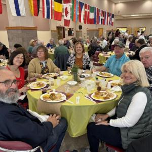 Senior citzens were served a holiday meal all for free.