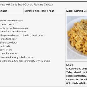 Another recipe for 'Mountain Mac and Cheese' that will be in the cookbook. Source: Kate Ribeiro