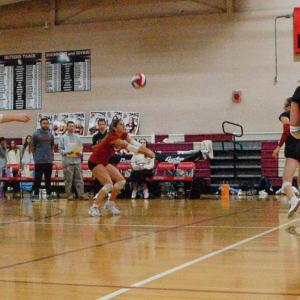 Kaitlyn Rodrigues bumps the ball.