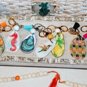 Some of Ann Williams' painted shells. 