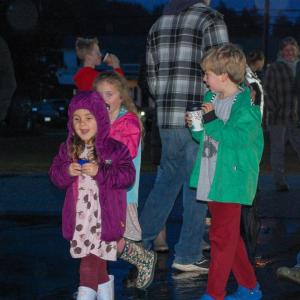 Kids waited to say hello to Santa.