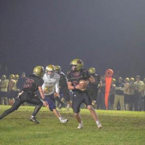 Mason Foye gets ready to run for the touchdown.