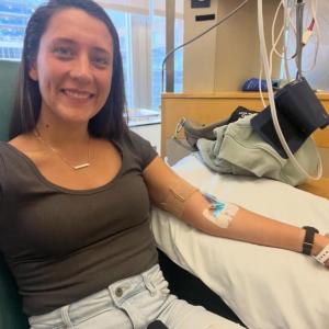 Steroid Infusions at Mass General Hospital in December 2024 to help ease the symptoms of Pease's MS flare.