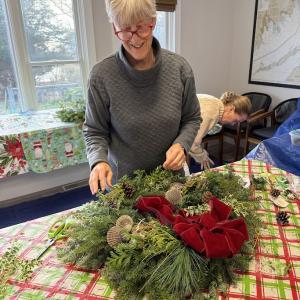 Member of the Marion Garden Group makes a wreath. Source: Marion Garden Group