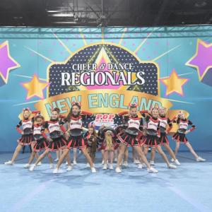 Pee Wee Cheer Team performing their dance at New England Regionals.