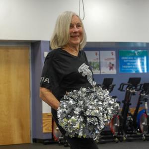 Botelho prepares to practice her routine.