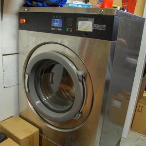 The industrial washer that removes toxins from firefighters' uniforms. 