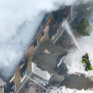 Several towns responded to the Mattapoisett fire on Monday, Jan. 26. Photos source: David Curran