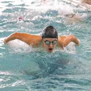 Maggie Ewing practices at the YMCA. 