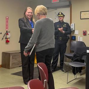 Jaclyn Kaulback, left, was sworn in Tuesday, Feb. 17 at a Select Board meeting. Photo by Grace Roche