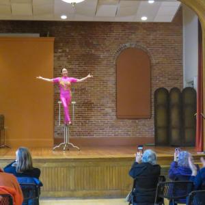 The audience cheers after Liu's performance. 