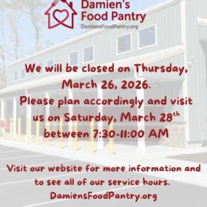 Damien's Pantry Closed 3/26