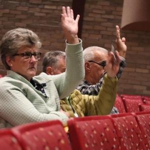 Mattapoisett residents cast their votes at a previous Town Meeting. File photo