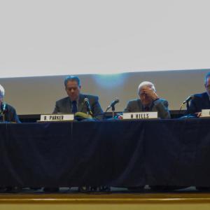 From left: Select Board members  John Hoagland, Norman Hills, Randy Parker and Town Administrator Geoffrey Gorman at the Special Town Meeting on Monday, March 23. Photo by Grace Roche