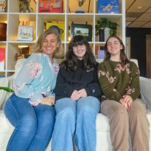 From left: Terri Lerman, Sara Duane and Penelope Angeley sit together at the Learning Loft. 