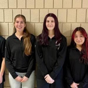 From left: Justin Ielo, Ryan Eby, Leah Hollenbeck, Scarlet Savaria, Elena Tan and Anthony Rampino created space-ready chicken tacos. Source: Old Colony Regional Vocational Technical High School