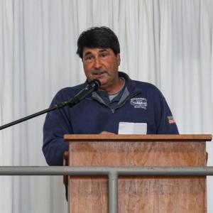 David Kaiser gives a speech during the grand re-opening. 