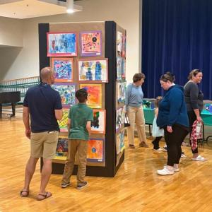 Paintings and other artworks were on display during the event. 