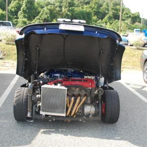 Visitors could get a look under the hood on some cars. 