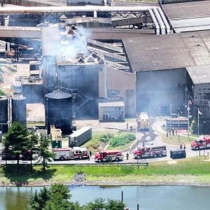 Smoke billows from the SEMASS facility during the June 14 fire. Photos source: David Curran