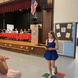Charlie Leahy received Old Hammondtown's outstanding student award at the sixth grade graduation ceremony. 