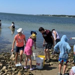 Coastal explorations program participants explore the water. 