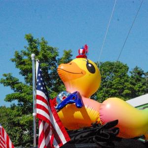 An inflatable duck float stands atop a vehicle during the Marion Independence Day parade on Saturday, July 4. Photos by Grace Roche