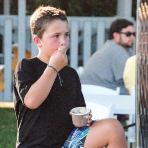 Colin Curtis enjoys ice cream from Oxford Creamery. 