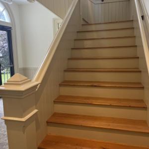 Stair treads were installed by Facilities Management employees. 