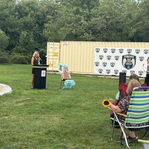 Becky Eitas spoke during the ceremony. 