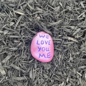 One rock bears a loving message. 