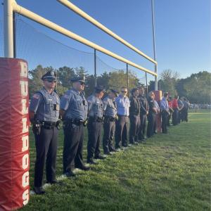 The game on Sept. 11, the 25th anniversary of 9/11, started with honoring local policemen and firefighters. 