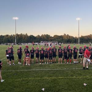Old Rochester Regional High School’s varsity football team won 27-13 at the first home football game against Plymouth North. Photos by Tanvi Kulkarni