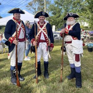 Sons of the American Revolution from the left: Brad Bittenbender, Stephen Watts and Scott Tourtellot. Members of the Sons of the American Revolution can trace their bloodline back to soldiers of the Revolutionary War.