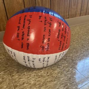 A ball with conversation prompts helped break the ice. 