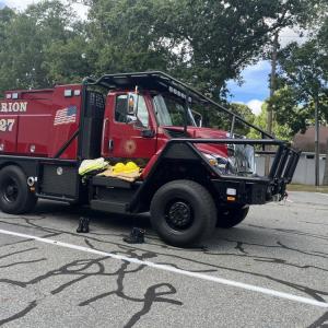 The Marion Fire Department received a grant for a brush breaker and new gear earlier this year. Photos by Grace Roche
