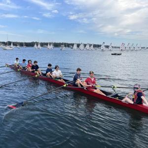 The Taber boys rowing team takes to the water Wednesday, Oct. 14 for a practice in preparation for the regatta. Photo by Grace Roche