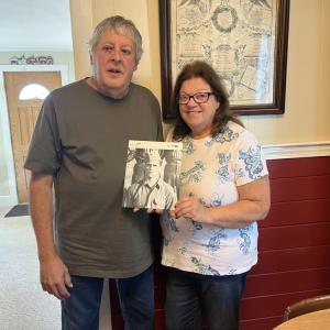 Garry and Pauline Parker hold a photo of WW2 soldier William Gervais Jr at their Fairhaven home. Photos by Grace Roche