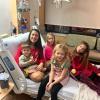 Pease and her 4 children visiting in the hospital, December 5, 2024, the day Pease was diagnosed with MS.