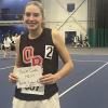 Phoebe Cowles broke the Old Rochester 600 meter record at a meet held at Wheaton College in Norton on Monday, Dec. 22, 2025. Photo source: Phoebe Cowles
