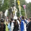The Old Colony Regional Vocational Technical High School girls lacrosse players end a March 27 practice by raising their sticks in the air. Photos by Grace Roche