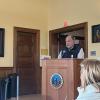 Vincent Malkoski, the chair of the Marine Resources Commission, during a joint meeting with the Select Board on Tuesday, May 5. Photo by Grace Roche