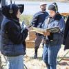 Director Anita Allison reviews the script during a weekend shoot in Dartmouth. Photos by Abby Van Selous