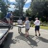 Mattapoisett Lions Club members unload part of a ramp they installed for a Marion family Saturday, Sept. 5. Photos source: Mattapoisett Lions Club