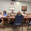 Town Administrator Michael Lorenco, left, speaks to the Select Board at a Tuesday, Sept. 8 meeting. Photo by Grace Roche