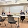 From left: Select Board members Toby Burr, John Hoagland and Randy Parker at a Tuesday, Sept. 15 Select Board meeting. Photo by Grace Roche