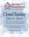 Damieen's Pantry Closed Jan 27th
